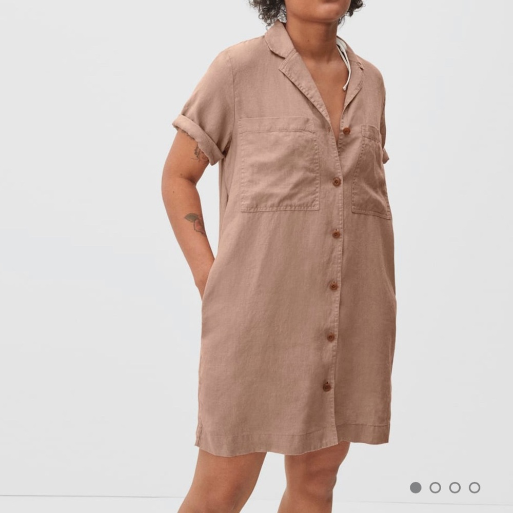Everlane Linen Workwear Dress in Oak